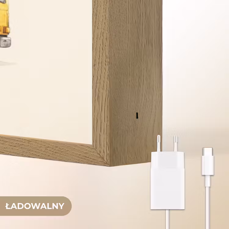 Kiepwagen - Getekend - Geel Light Box met batterij (Wandlamp kind) middel -USP_websiteoplaadbaarNL