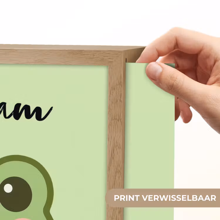 Kikker - Groen - Gezichtje Light Box met batterij (Wandlamp kind) middel -USP_websiteprintNL