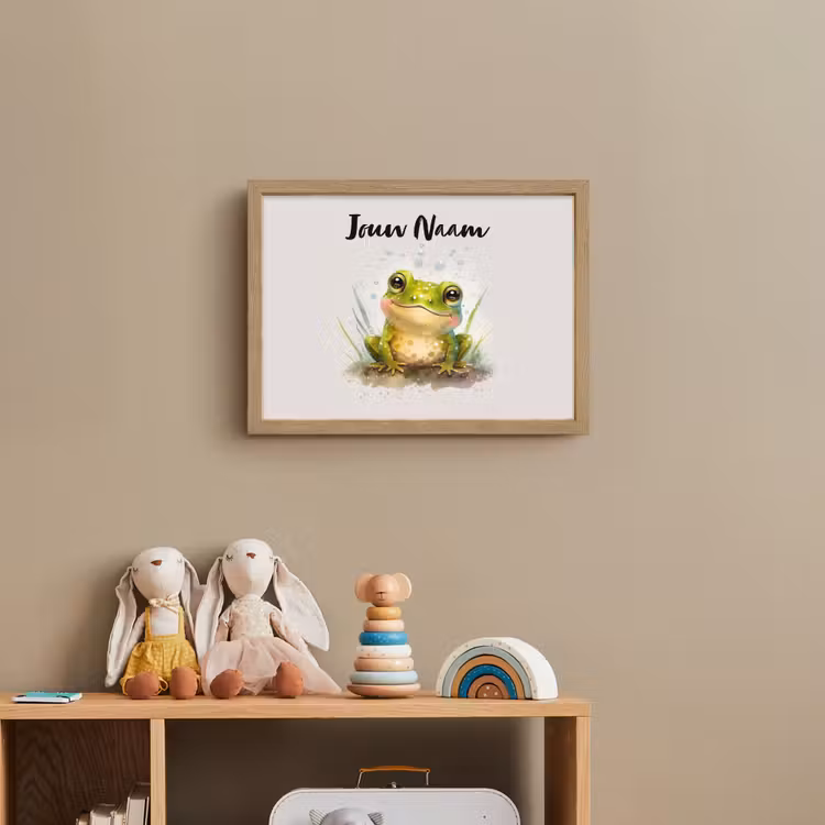 Kikker - Groen - Waterverf - Dieren - Jongen - Meisje Light Box met batterij (Wandlamp kind) middel -sfeer2_kind
