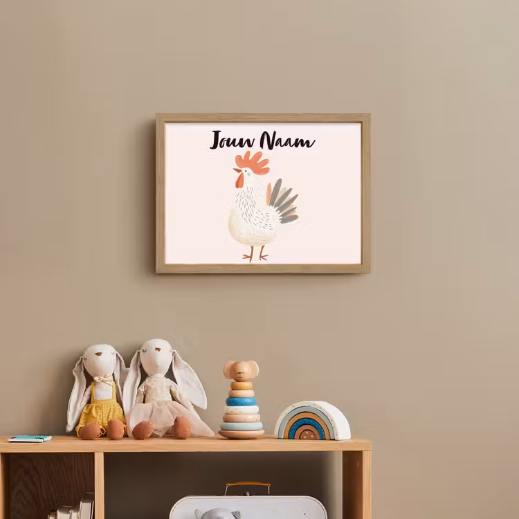 Kip - Boerderij - Dieren Light Box met batterij (Wandlamp kind) middel -sfeer2_kind