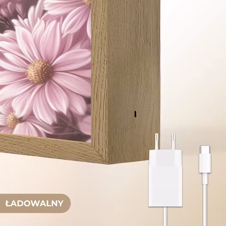 Kitten - Bloemen - Vlinders - Paars Light Box met batterij (Wandlamp kind) middel -USP_websiteoplaadbaarNL