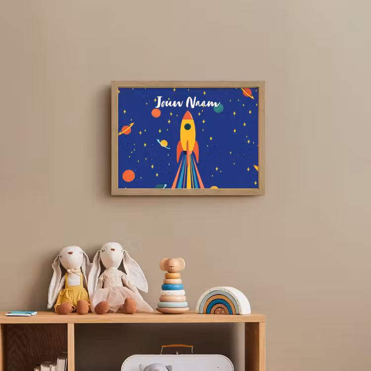 Kleurrijk - Raket - Ruimte Light Box met batterij (Wandlamp kind) middel -sfeer2_kind