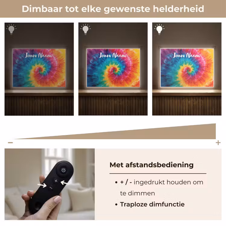 Kleurrijk - Regenboog - Spiraal Light Box met batterij (Wandlamp kind) middel -USP_dimbaarNL