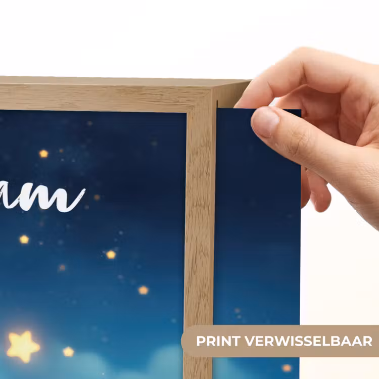 Knuffel - Monster - Maan - Wolken Light Box met batterij (Wandlamp kind) middel -USP_websiteprintNL
