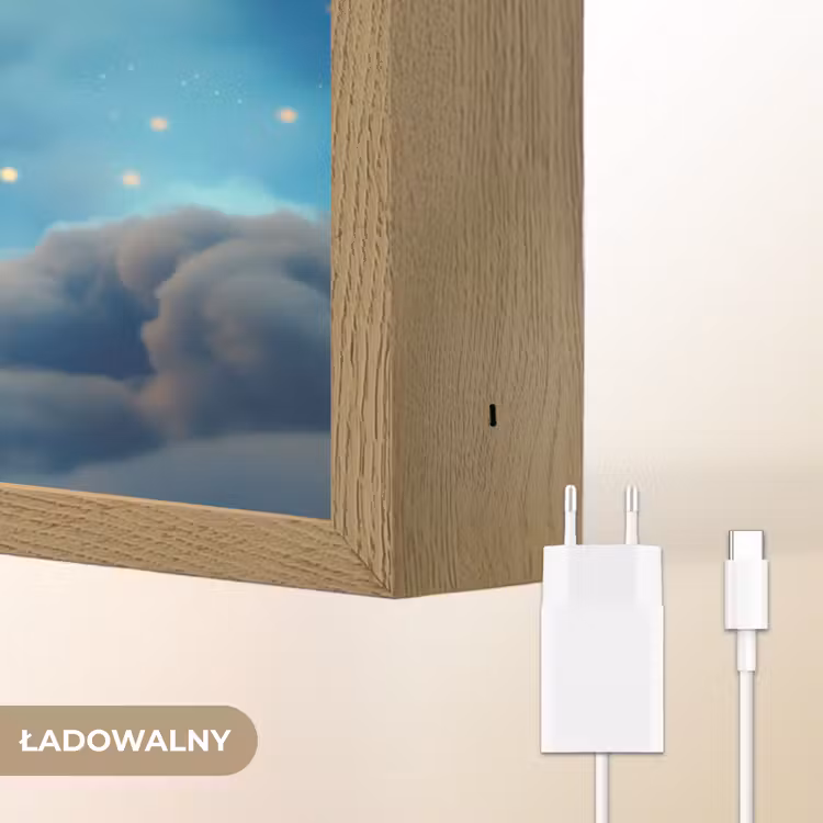 Knuffel - Monster - Maan - Wolken Light Box met batterij (Wandlamp kind) middel -USP_websiteoplaadbaarNL