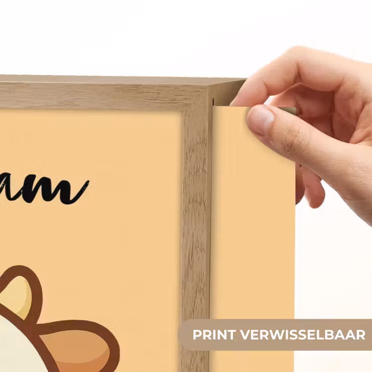 Koe - Oranje - Cartoon Light Box met batterij (Wandlamp kind) middel -USP_websiteprintNL