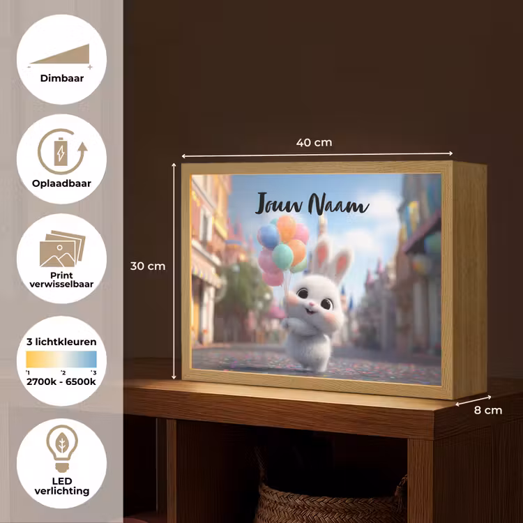 konijn - Ballonnen Light Box met batterij (Wandlamp kind) middel -USP_websiteoverzichtNL