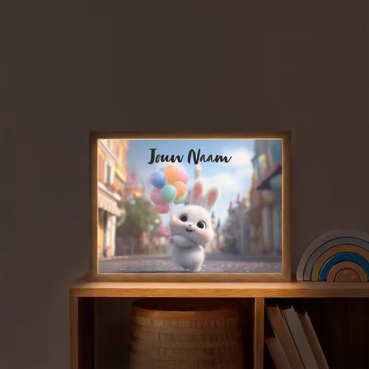 konijn - Ballonnen Light Box met batterij (Wandlamp kind) middel -sfeer1_kind
