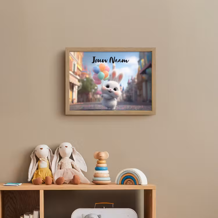 konijn - Ballonnen Light Box met batterij (Wandlamp kind) middel -sfeer2_kind