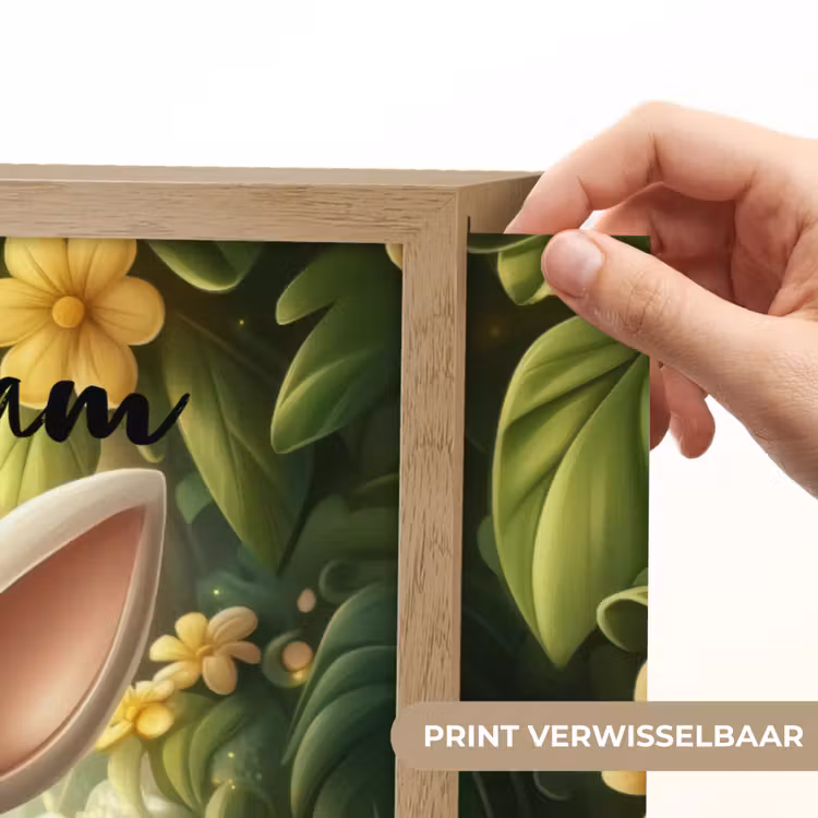 Konijn - Zonlicht - Sprookjesachtig - Vlinder Light Box met batterij (Wandlamp kind) middel -USP_websiteprintNL