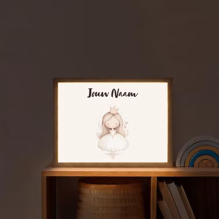 Kroon - Ballerina - Kroon - Minimalistisch Light Box met batterij (Wandlamp kind) middel -sfeer1_kind
