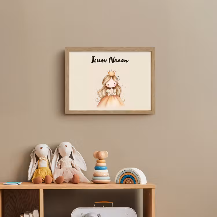 Kroon - Prinses - Bloem - Jurk Light Box met batterij (Wandlamp kind) middel -sfeer2_kind