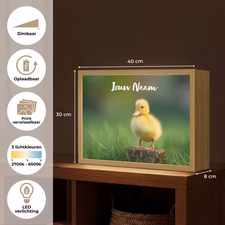Kuiken - Eend - Geel - Gras Light Box met batterij (Wandlamp kind) middel -USP_websiteoverzichtNL
