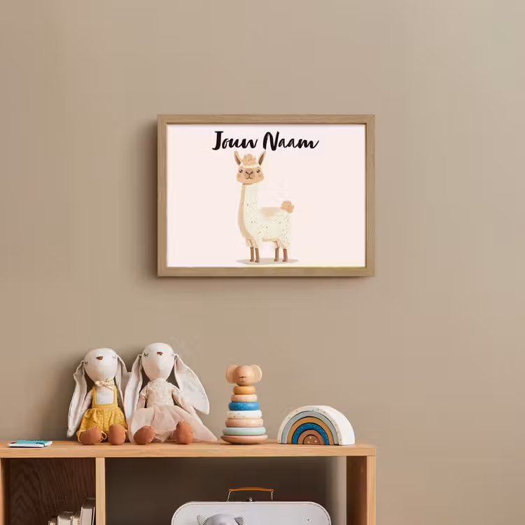 Lama - Dieren - Boerderij - Pastel Light Box met batterij (Wandlamp kind) middel -sfeer2_kind