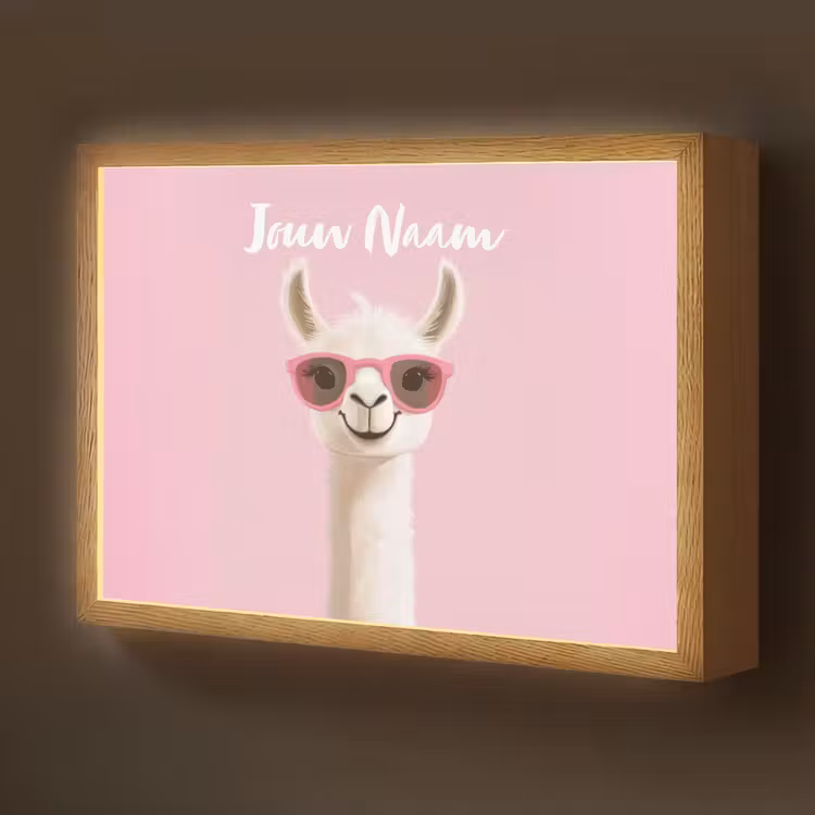 Lama - Zonnebril - Roze Light Box met batterij (Wandlamp kind) middel -z3d_website