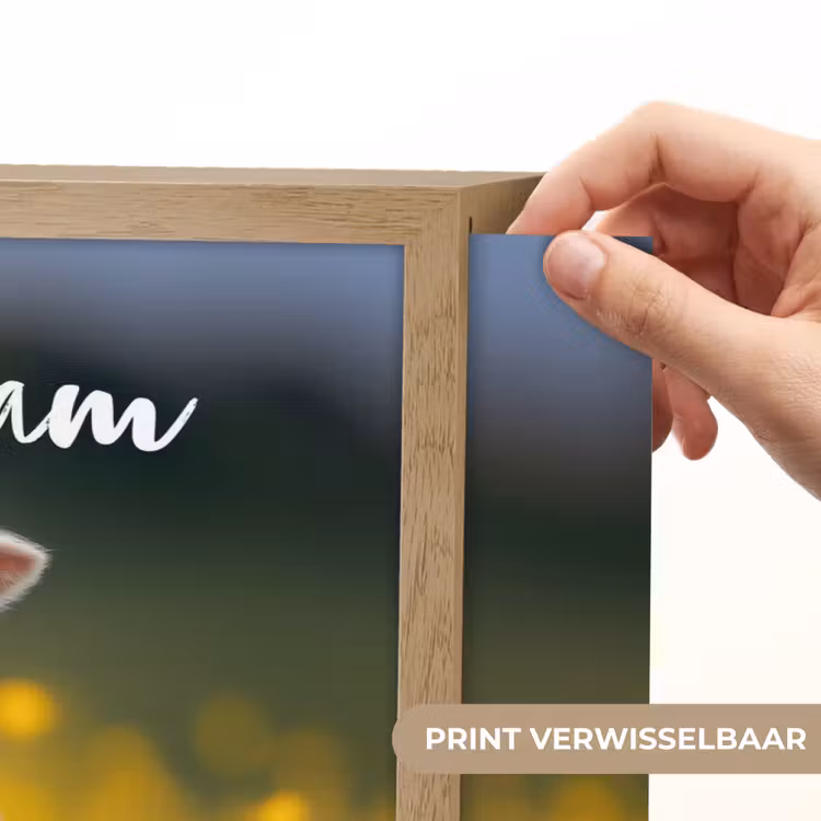 Lammetje - Gras - Bloemen - Geel Light Box met batterij (Wandlamp kind) middel -USP_websiteprintNL