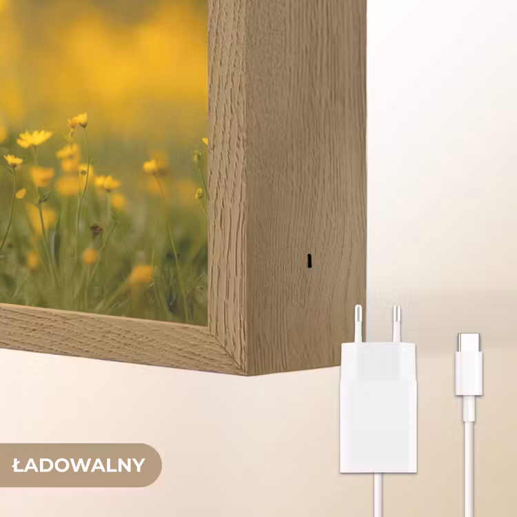 Lammetje - Gras - Bloemen - Geel Light Box met batterij (Wandlamp kind) middel -USP_websiteoplaadbaarNL