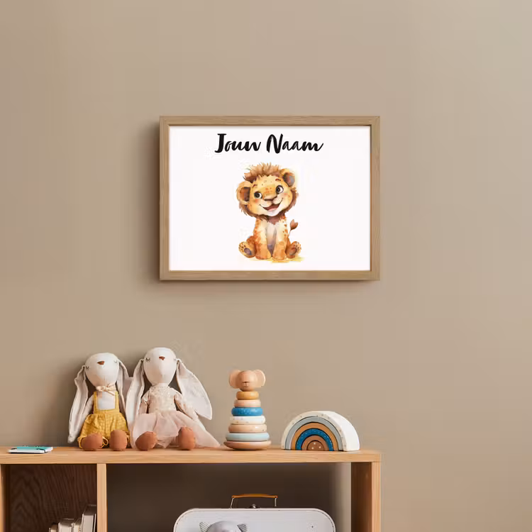 Leeuw - Baby dier Light Box met batterij (Wandlamp kind) middel -sfeer2_kind