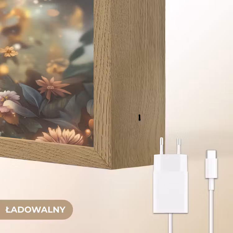 Leeuw - Dieren - Bloemen - Jungle Light Box met batterij (Wandlamp kind) middel -USP_websiteoplaadbaarNL