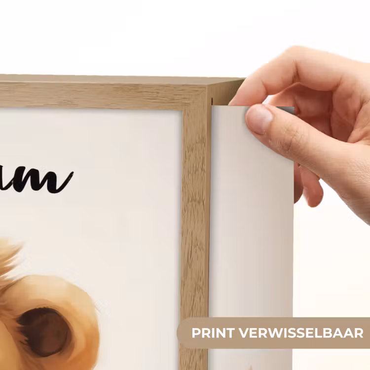 Leeuw - Dieren - Kinderen - Bruin - Meisje Light Box met batterij (Wandlamp kind) middel -USP_websiteprintNL