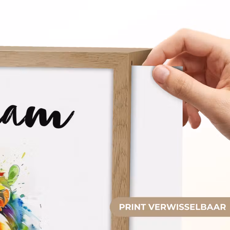 Leeuw - Verf - Kleurrijk - Wit - Dier Light Box met batterij (Wandlamp kind) middel -USP_websiteprintNL