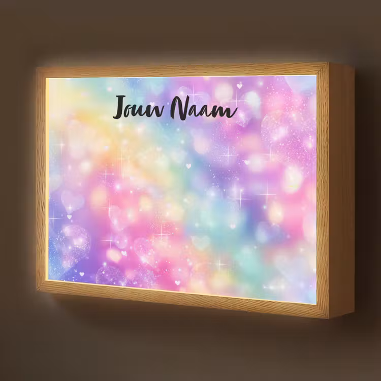 Licht - Regenboog - Hartjes Light Box met batterij (Wandlamp kind) middel -z3d_website