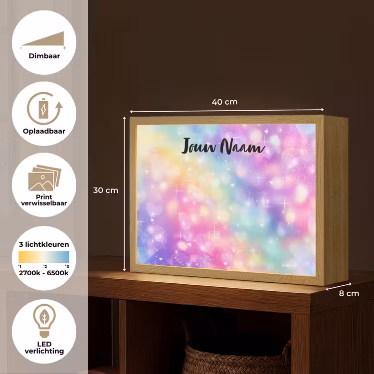 Licht - Regenboog - Hartjes Light Box met batterij (Wandlamp kind) middel -USP_websiteoverzichtNL
