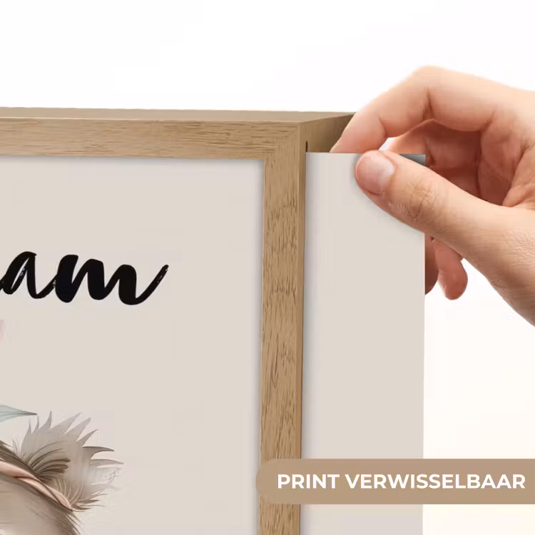 Luiaard - Dieren - Bohemian - Boho Light Box met batterij (Wandlamp kind) middel -USP_websiteprintNL