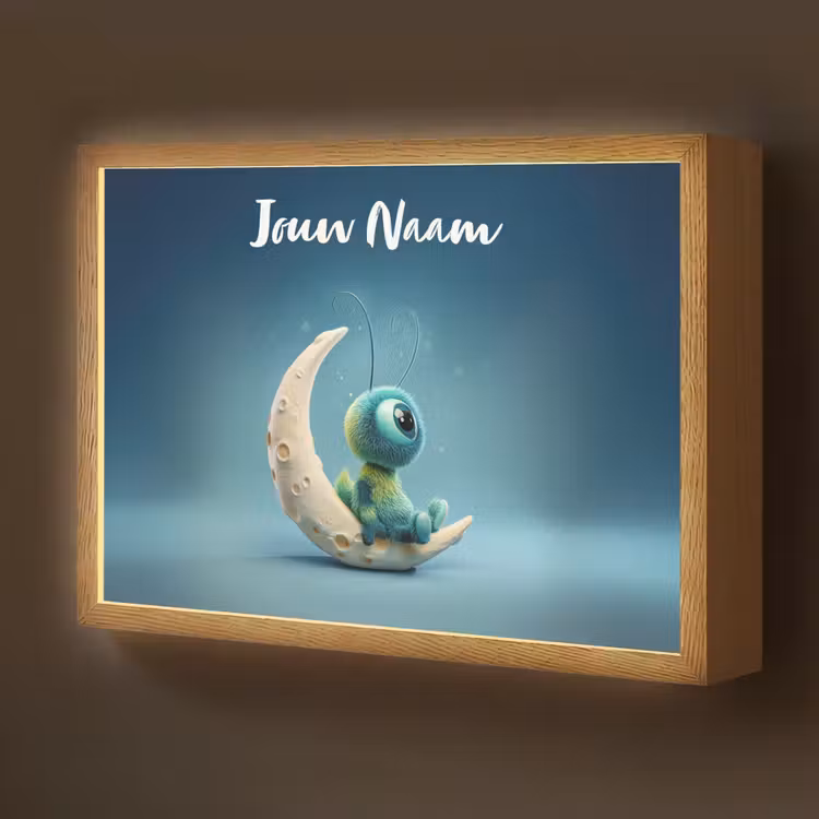Maan - Ruimtewezen - Blauw Light Box met batterij (Wandlamp kind) middel -z3d_website