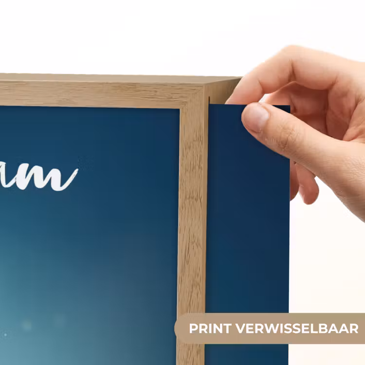 Maan - Ruimtewezen - Blauw Light Box met batterij (Wandlamp kind) middel -USP_websiteprintNL