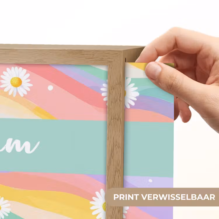 Madeliefjes - Kleurrijk - Pastel Light Box met batterij (Wandlamp kind) middel -USP_websiteprintNL