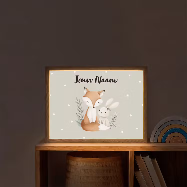 Minimalistisch - Dieren - Bladeren - Stippen Light Box met batterij (Wandlamp kind) middel -sfeer1_kind