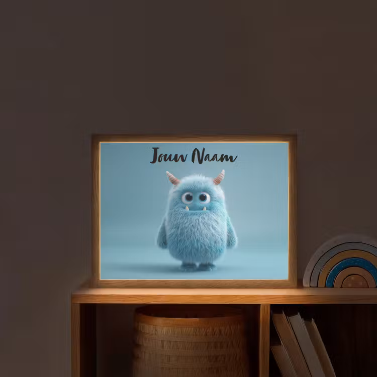 Monster - Blauw Light Box met batterij (Wandlamp kind) middel -sfeer1_kind