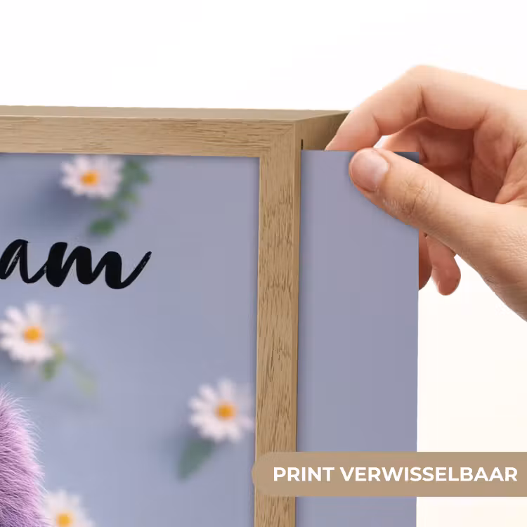 Monster - Paars - Madeliefjes Light Box met batterij (Wandlamp kind) middel -USP_websiteprintNL