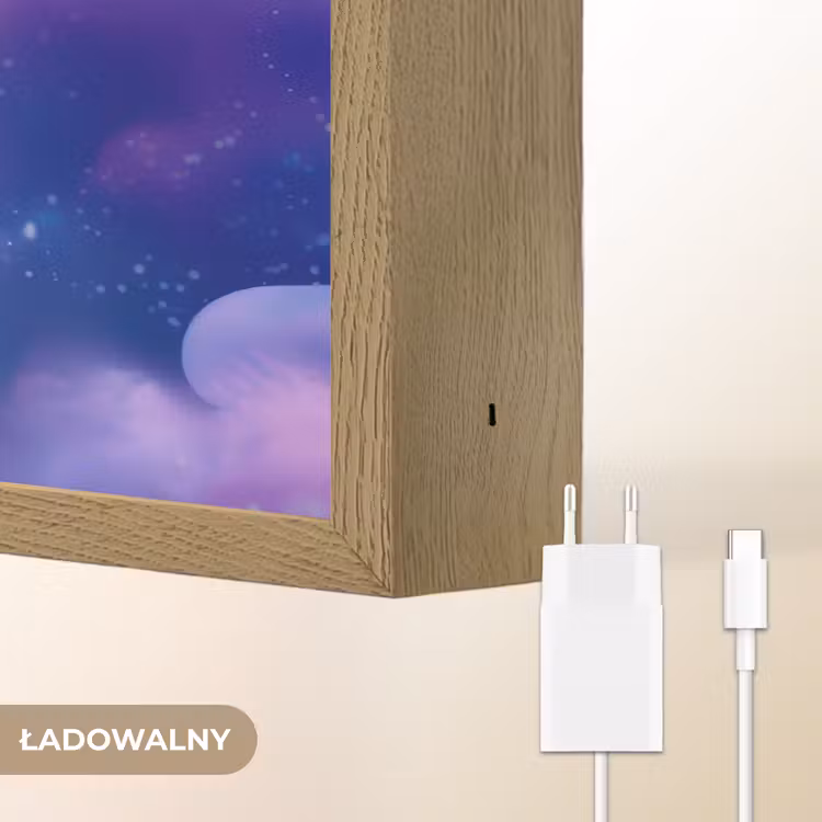 Monster - Ruimte - Sterren - Paars Light Box met batterij (Wandlamp kind) middel -USP_websiteoplaadbaarNL