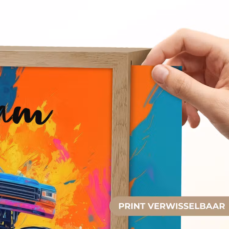 Monstertruck - Abstract - Verfspatten - Kleurrijk Light Box met batterij (Wandlamp kind) middel -USP_websiteprintNL