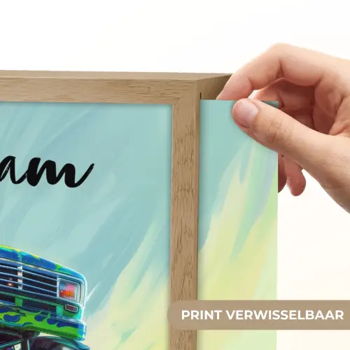 Monstertruck - Auto - Jongens - Groen Light Box met batterij (Wandlamp kind) middel -USP_websiteprintNL