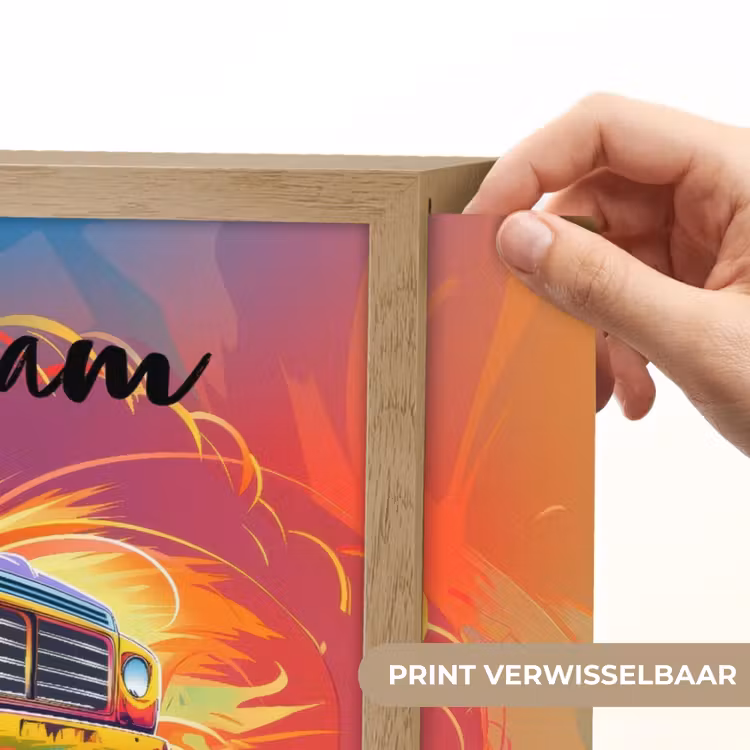 Monstertruck - Auto - Jongens - Kleurrijk Light Box met batterij (Wandlamp kind) middel -USP_websiteprintNL