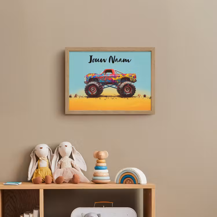 Monstertruck - Graffiti - Jongens - Auto Light Box met batterij (Wandlamp kind) middel -sfeer2_kind
