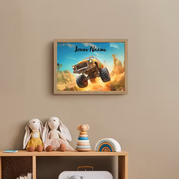Monstertruck - Kind - Jongen - Auto Light Box met batterij (Wandlamp kind) middel -sfeer2_kind