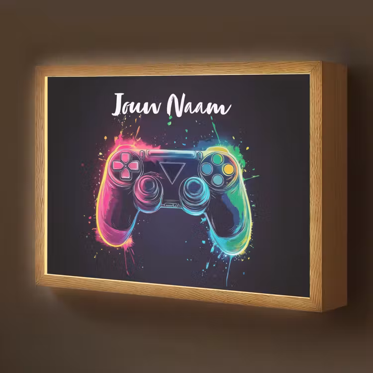 Neon - Controller - Verfspatten - Game Light Box met batterij (Wandlamp kind) middel -z3d_website