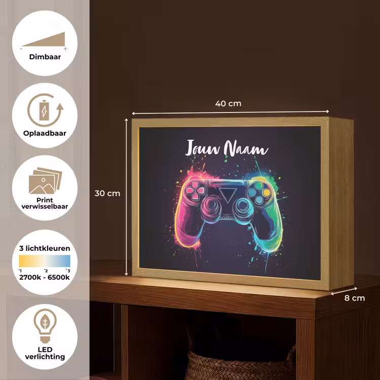 Neon - Controller - Verfspatten - Game Light Box met batterij (Wandlamp kind) middel -USP_websiteoverzichtNL