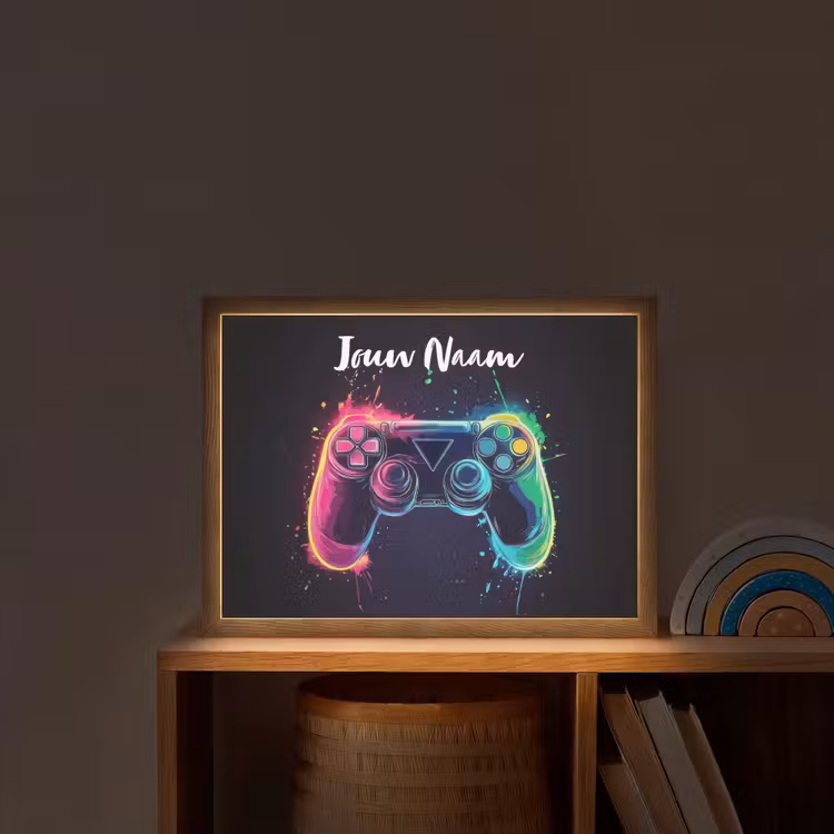 Neon - Controller - Verfspatten - Game Light Box met batterij (Wandlamp kind) middel -sfeer1_kind