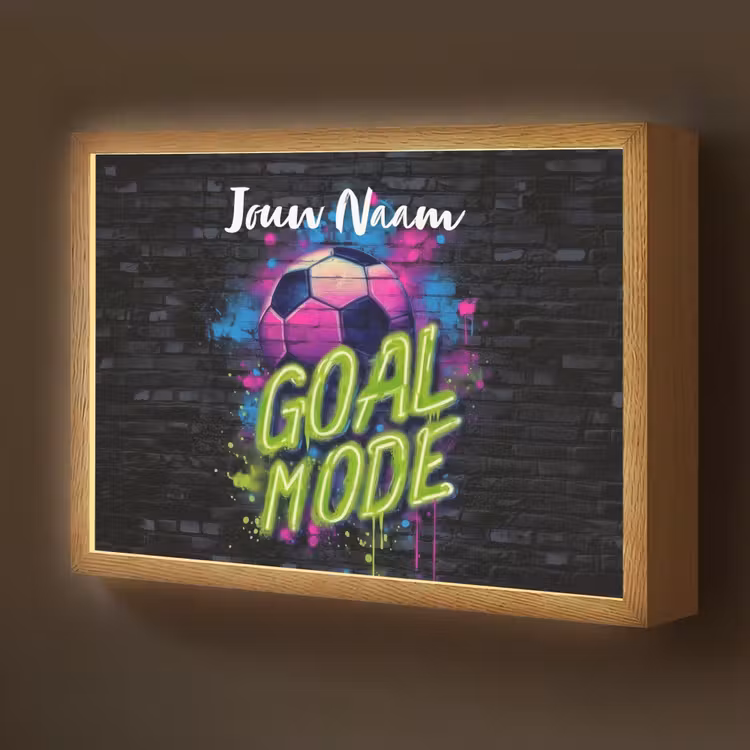 Neon - Graffiti - Voetbal - Kleurrijk Light Box met batterij (Wandlamp kind) middel -z3d_website