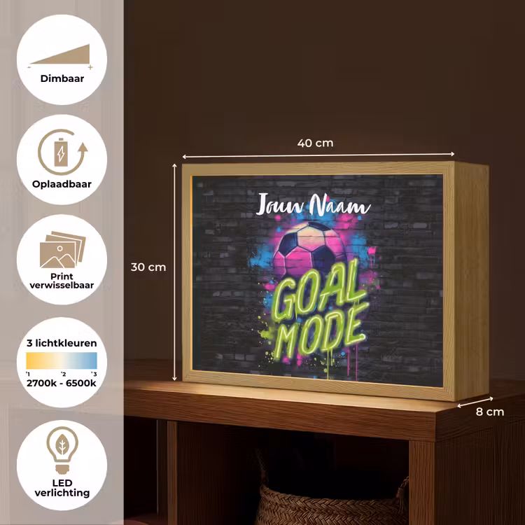 Neon - Graffiti - Voetbal - Kleurrijk Light Box met batterij (Wandlamp kind) middel -USP_websiteoverzichtNL