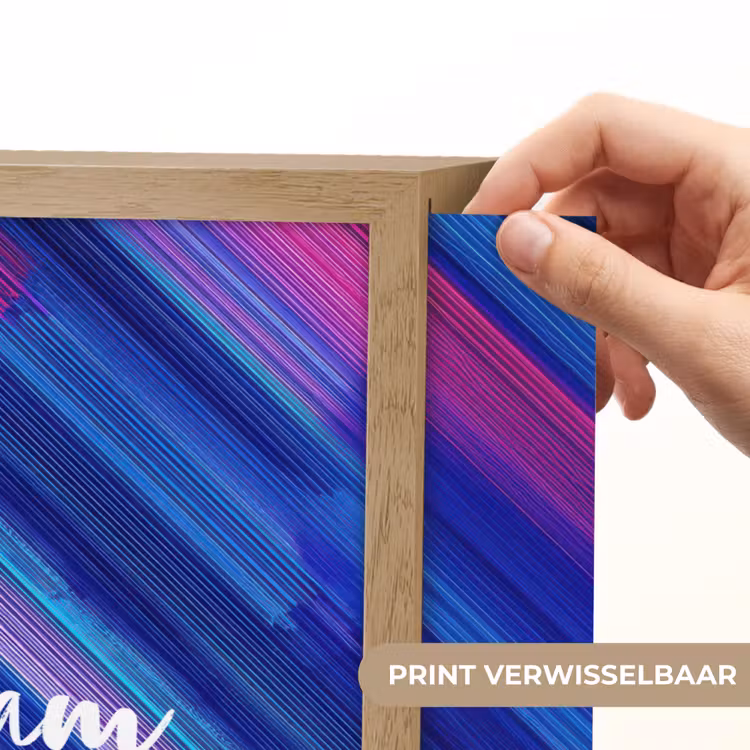 Neon - Strepen - Abstract - Blauw - Roze Light Box met batterij (Wandlamp kind) middel -USP_websiteprintNL