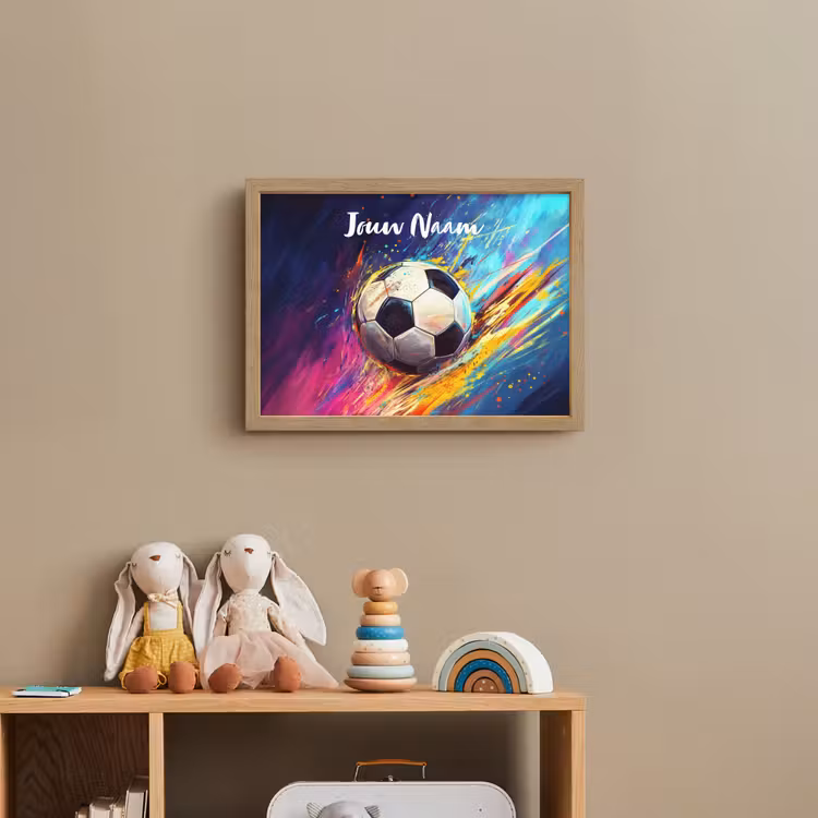 Neon - Voetbal - Kleurrijk Light Box met batterij (Wandlamp kind) middel -sfeer2_kind