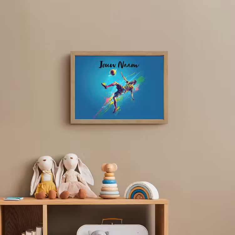 Neon - Voetbal - Schop - Kleurrijk Light Box met batterij (Wandlamp kind) middel -sfeer2_kind