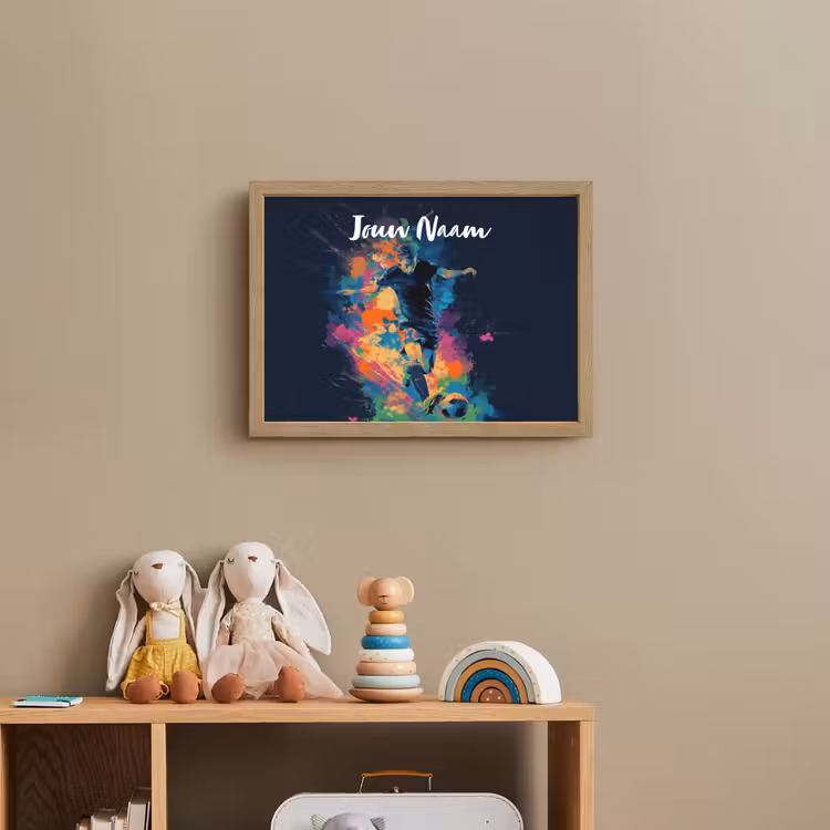 Neon - Voetballer - Kleurrijk Light Box met batterij (Wandlamp kind) middel -sfeer2_kind