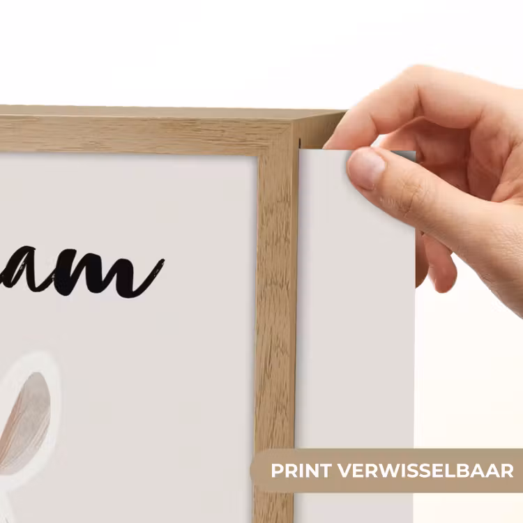 Neushoorn - Wilde dieren - Pastel kleuren Light Box met batterij (Wandlamp kind) middel -USP_websiteprintNL